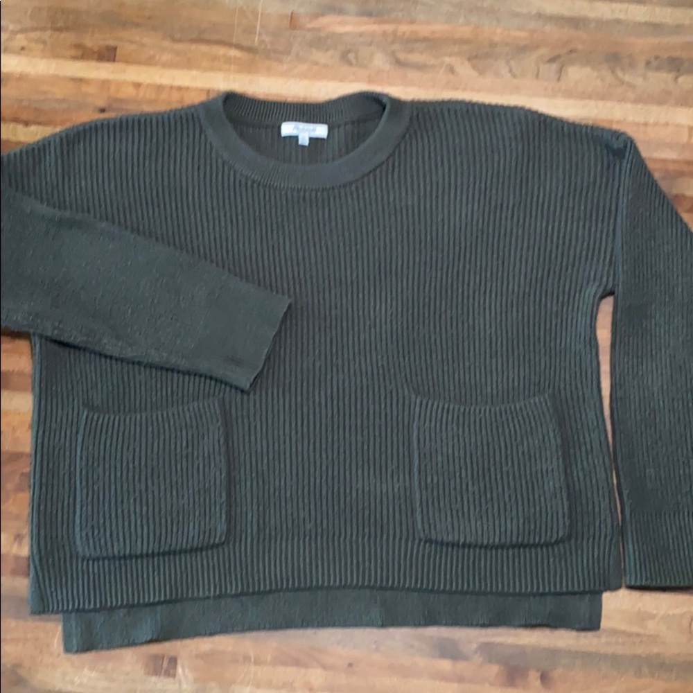 Madewell Patch Pocket Pullover Green Sweater - image 2